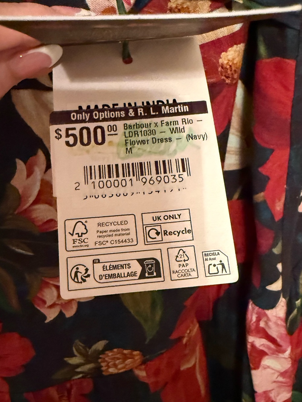 BARBOUR X FARM RIO Wild Flower Dress
Navy Floral Spaghetti-Strap Midi Dress - Picture 11 of 11